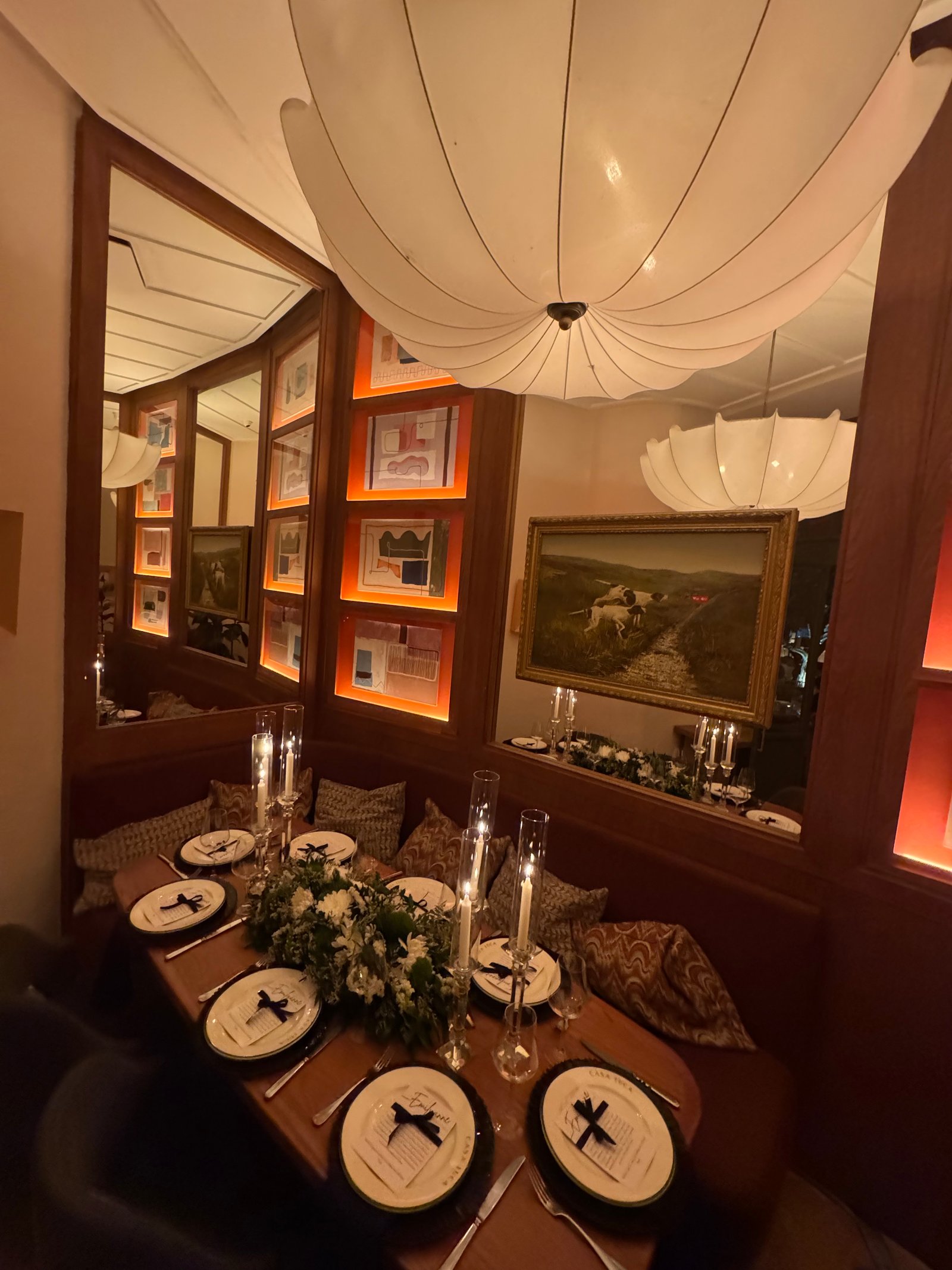 Intimate private dinner at an elegant restaurant
